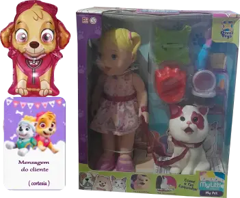 Boneca My Little Collection Mini Pet Cachorrinho+ Acessórios